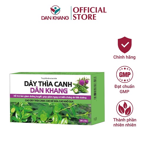 Dây Thìa Canh Dan Khang Hỗ Trợ Hạ Đường Huyết Kiểm Soát Đường Huyết Giảm Biến Chứng Của Bệnh Tiểu Đường - Hộp 30 Viên