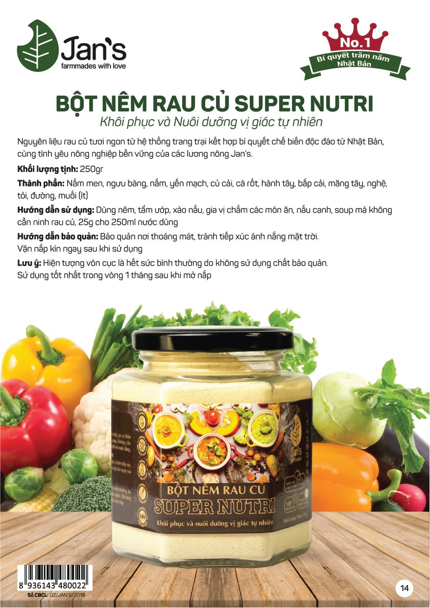 Bột Nêm Rau Củ Super Nutri Hũ 250gr