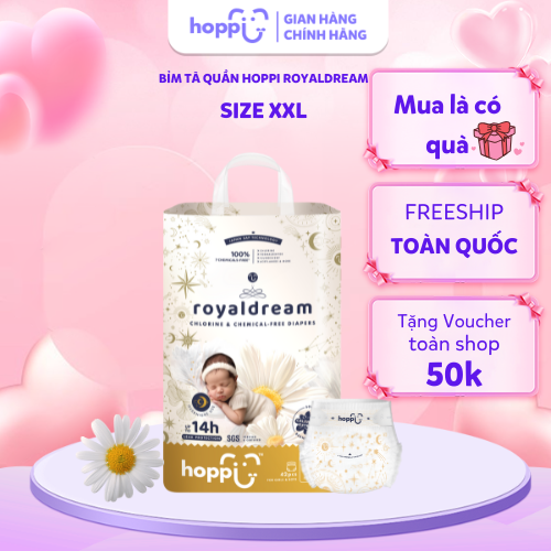 Bỉm - Tã Quần Hoppi Royal Dream Cao Cấp Cho Bé Size XXL 28 Miếng (≥15kg)
