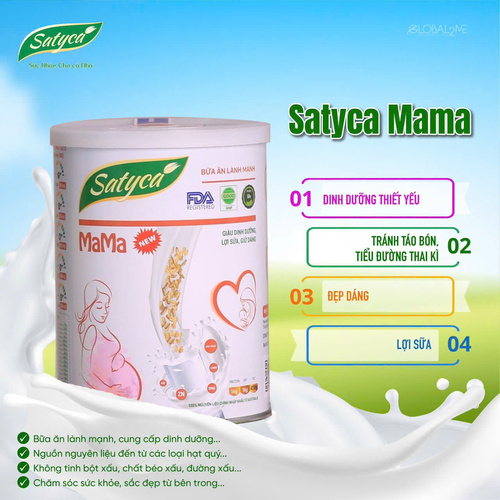 Sữa Hạt Satyca MaMa Giàu Dinh Dưỡng Cần Thiết Cho Phụ Nữ Mang Thai, Mẹ Sau Sinh Lợi Sữa - Hộp NHỎ 410g