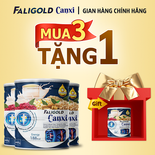 [MUA 3 TẶNG 1] Combo 3 Sữa Hạt Thuần Chay Faligold Canxi Nhập Khẩu Từ Hoa Kỳ - Giải Pháp Toàn Diện Cho Người Đau Xương Khớp 400g + [Tặng 1 Hộp]