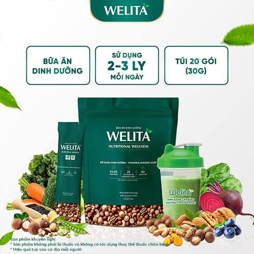 Thực Phẩm Bổ Sung Bữa Ăn Dinh Dưỡng Welita Nutritional Wellness Đầy Đủ 4 Nhóm Dưỡng Chất - Túi 600g (20 Gói)