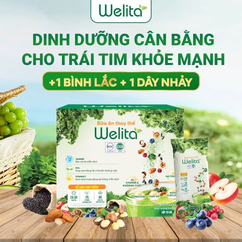 [COMBO KHỞI NGHIỆP] Hộp Bữa Ăn Dinh Dưỡng WELITA - Hộp 20 Gói + [Tặng 1 Bình Lắc + 1 Dây Nhảy]