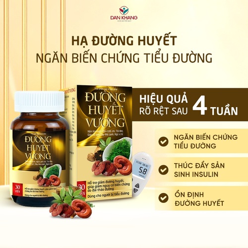 Viên Uống Đường Huyết Vương Dan Giúp Hạ Đường Huyết Hỗ Trợ Ngăn Biến Chứng Tiểu Đường Dan Khang Hộp 30 Viên