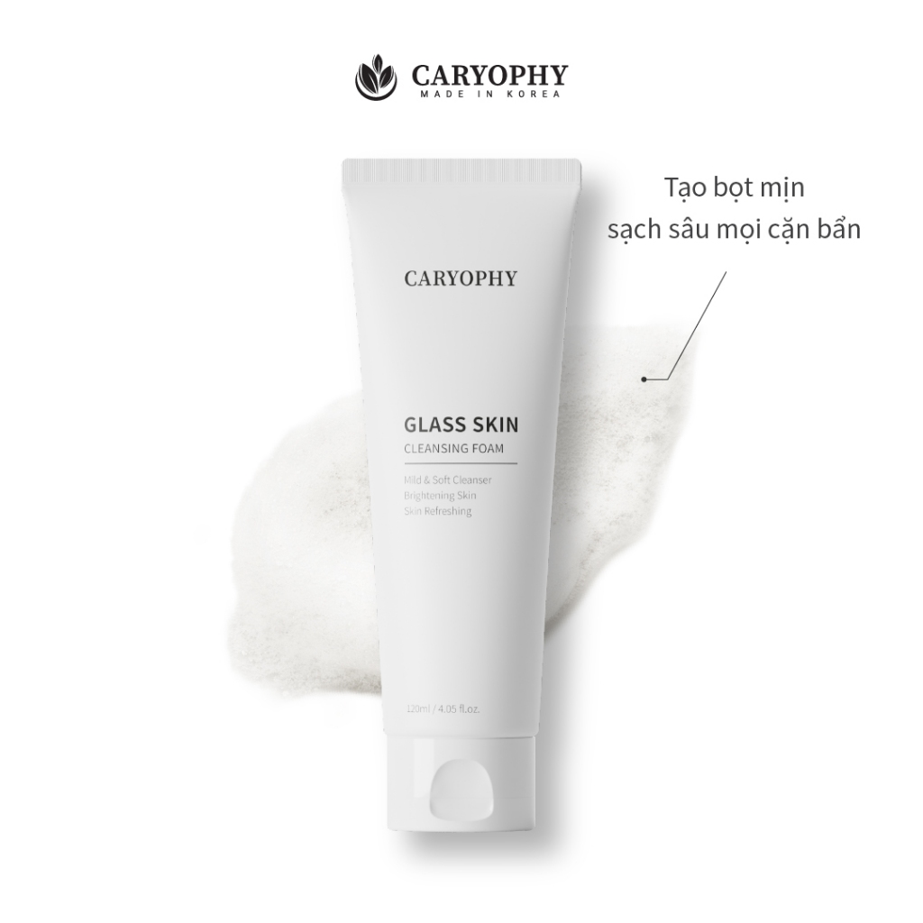 Sữa Rửa Mặt Làm Sáng Da Caryophy Glass Skin Cleasing Foam 120ml
