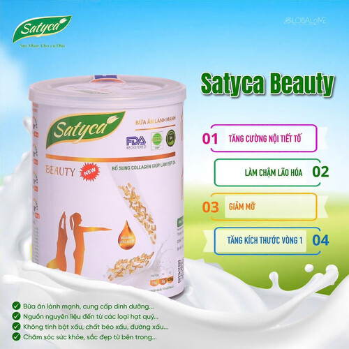 Sữa Hạt Satyca Beauty Bổ Sung Collagen, Nội Tiết Tố, Đẹp Dáng, Đẹp Da, Chống Lão Hóa - Hộp LỚN 820G