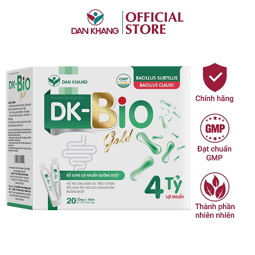 Hộp 20 Ống Uống DK BIO GOLD Hỗ Trợ Bổ Sung Lợi Khuẩn Đường Ruột