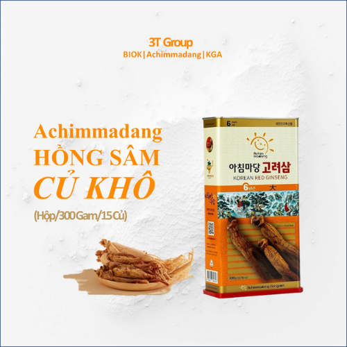 Hồng Sâm Củ Khô Hongsam (Hộp/300g/15 Củ) - Achimmadang Hàn Quốc