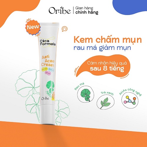 Kem Chấm Mụn Rau Má Oribe Giảm Mụn Mờ Thâm Ngăn Ngừa Sẹo Mụn 20g