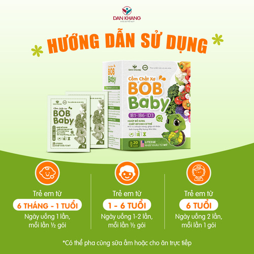 Cốm Chất Xơ Dân Khang BobBaby Hỗ Trợ Bổ Sung Chất Xơ Hộp 20 Gói Mỗi Gói 5gr