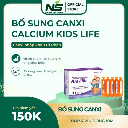 Canxi Hữu Cơ Dành Cho Phát Triển Chiều Cao Nguyên Sinh Group Calcium Kids Life Hộp 20 Ống X 10ml