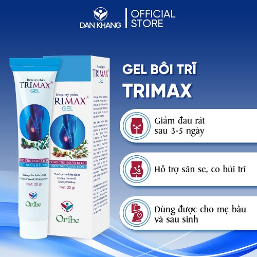 Gel Bôi Trĩ Trimax Dan Khang Giúp Giảm Đau Rát Co Búi Trĩ - Tuýp 20g