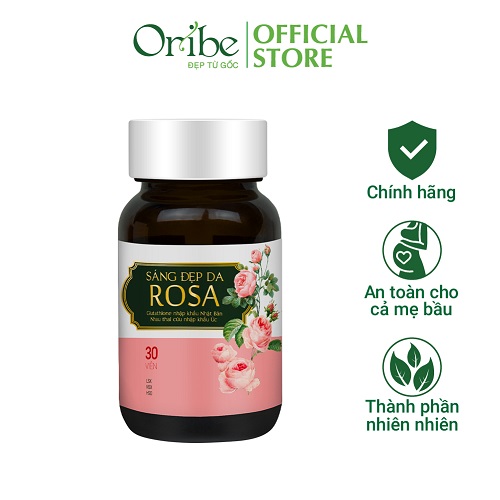 Viên Uống Sáng Da Rosa Oribe Chiết Xuất Nhau Thai Cừu Úc Bổ Sung Collagen Giúp Da Mịn Màng Hộp 30 Viên