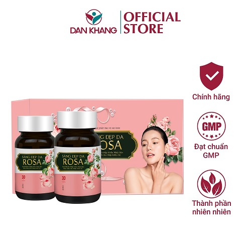 Viên Uống Sáng Da Rosa Dân Khang Bổ Sung Collagen Giúp Da Mịn Màng Căng Mướt 2 Hộp X 30 Viên - 2 Hộp X 30 Viên