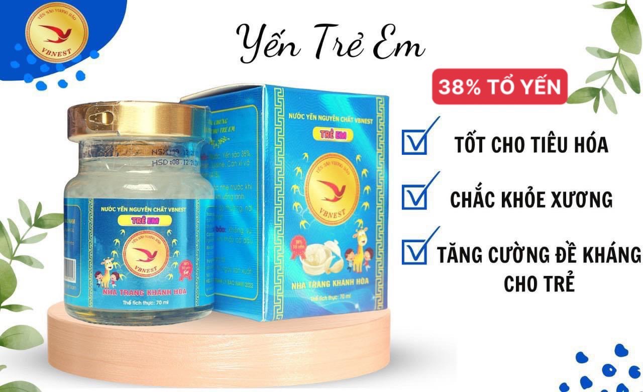 Yến sào chưng KIDS, hũ yến Vương Bảo (VBNest) với hàm lượng yến lên tới 38%, Hũ 70ml, Mua 6 tặng 1