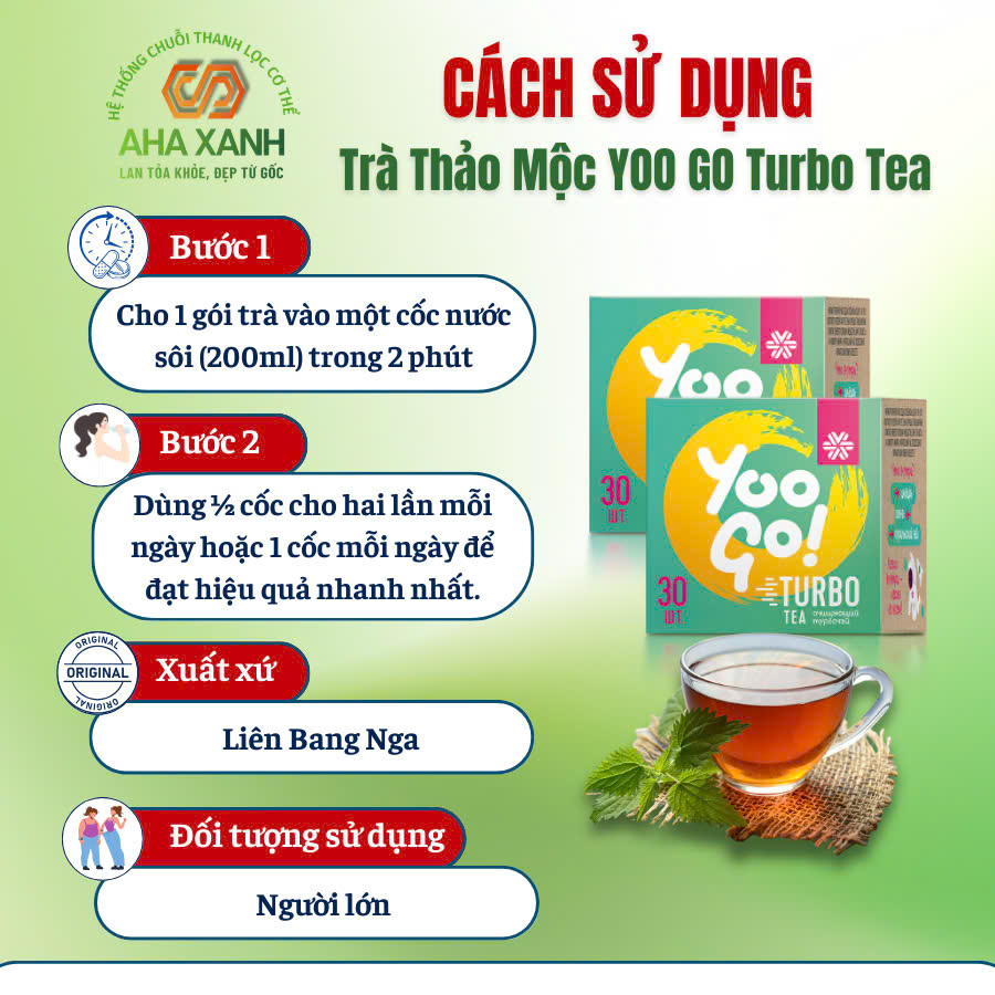 Trà Táo Bón YOO GO Turbo Tea 30 Gói