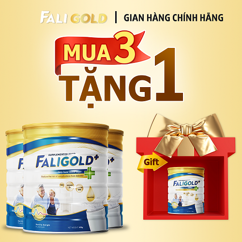 [MUA 3 TẶNG 1] Combo 3 Sữa Tiểu Đường Faligold - Sữa Non Colostrum 24h Nhập Khẩu Từ Hoa Kỳ (Vị Vani) Tăng Cường Sức Đề Kháng Gấp 10 Lần Ổn Định Đường Huyết Ngăn Ngừa Biến Chứng Tiểu Đường Hộp 400g + [Tặng 1 Hộp]