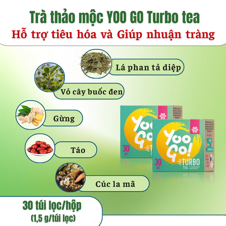 Trà Táo Bón YOO GO Turbo Tea 30 Gói