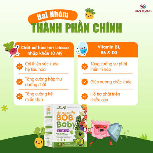 Cốm Chất Xơ Dân Khang BobBaby Hỗ Trợ Bổ Sung Chất Xơ Hộp 20 Gói Mỗi Gói 5gr