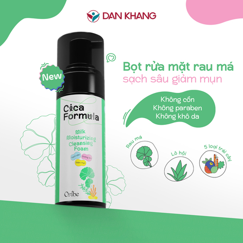 Sữa Rửa Mặt Rau Má Tạo Bọt Cica Formula Làm Sạch Sâu Dưỡng Ẩm Cho Da Mụn Da Dầu Nhạy Cảm 120ml