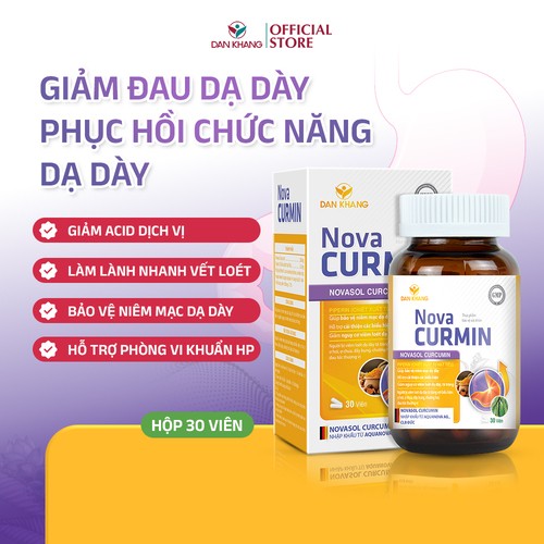 Viên Uống Tinh Chất Nghệ Giảm Đau Dạ Dày Và Các Triệu Chứng Khó Chịu Của Chứng Loét Dạ Dày Novacurmin Dan Khang Hộp 30 Viên