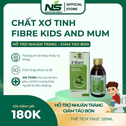 Thực Phẩm Bổ Sung Chất Xơ Tinh Hòa Tan Fibre Kids And Mum Nguyên Sinh Group Cho Bà Bầu Và Trẻ Nhỏ - Hộp 120ml