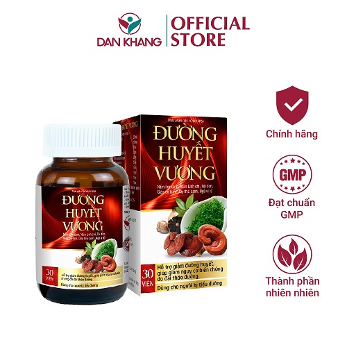 Viên Uống Đường Huyết Vương Dan Giúp Hạ Đường Huyết Hỗ Trợ Ngăn Biến Chứng Tiểu Đường Dan Khang Hộp 30 Viên