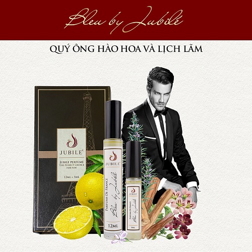 Set Tinh Dầu Nước Hoa Pháp Nam Cao Cấp Bleu By Jubilé Lịch Lãm Tinh Tế Chính Hãng (12ml + 5ml)