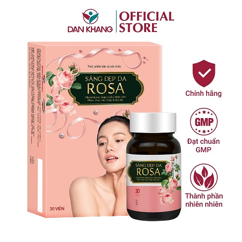 Viên Uống Sáng Da Rosa Dân Khang Bổ Sung Collagen Giúp Da Mịn Màng Căng Mướt - 1 Hộp 30 Viên