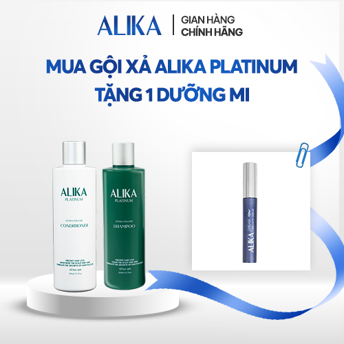 [COMBO KHỞI NGHIỆP] Bộ Gội Xả Hỗ Trợ Chăm Sóc Tóc Toàn Diện Alika Platinum [Tặng 1 Dưỡng Mi 5ml]