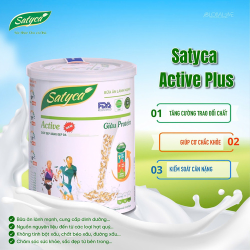 Sữa Hạt Dinh Dưỡng Satyca Active Plus Dành Cho Người Ăn Kiêng Giúp Dáng Đẹp Thân Hình Cân Đối - Hộp NHỎ 410g