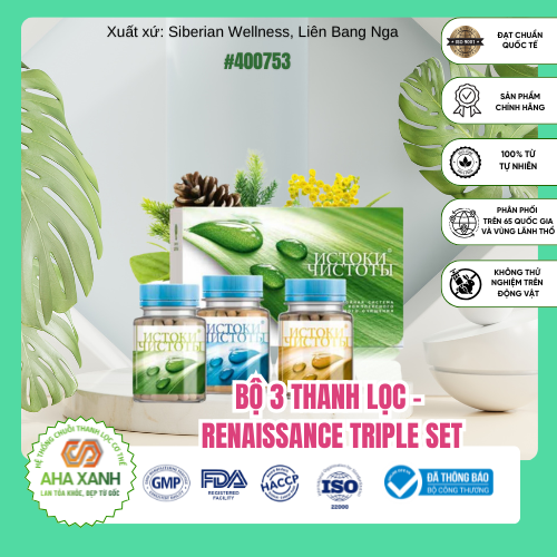 TPBVSK Bộ 3 Thanh Lọc Renaissance Triple Set 180 Viên