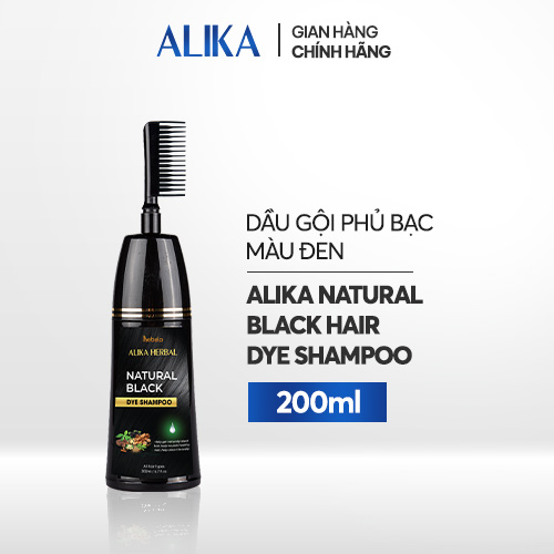 Dầu Gội Phủ Bạc Màu Đen Alika Natural Black Hair Dye Shampoo