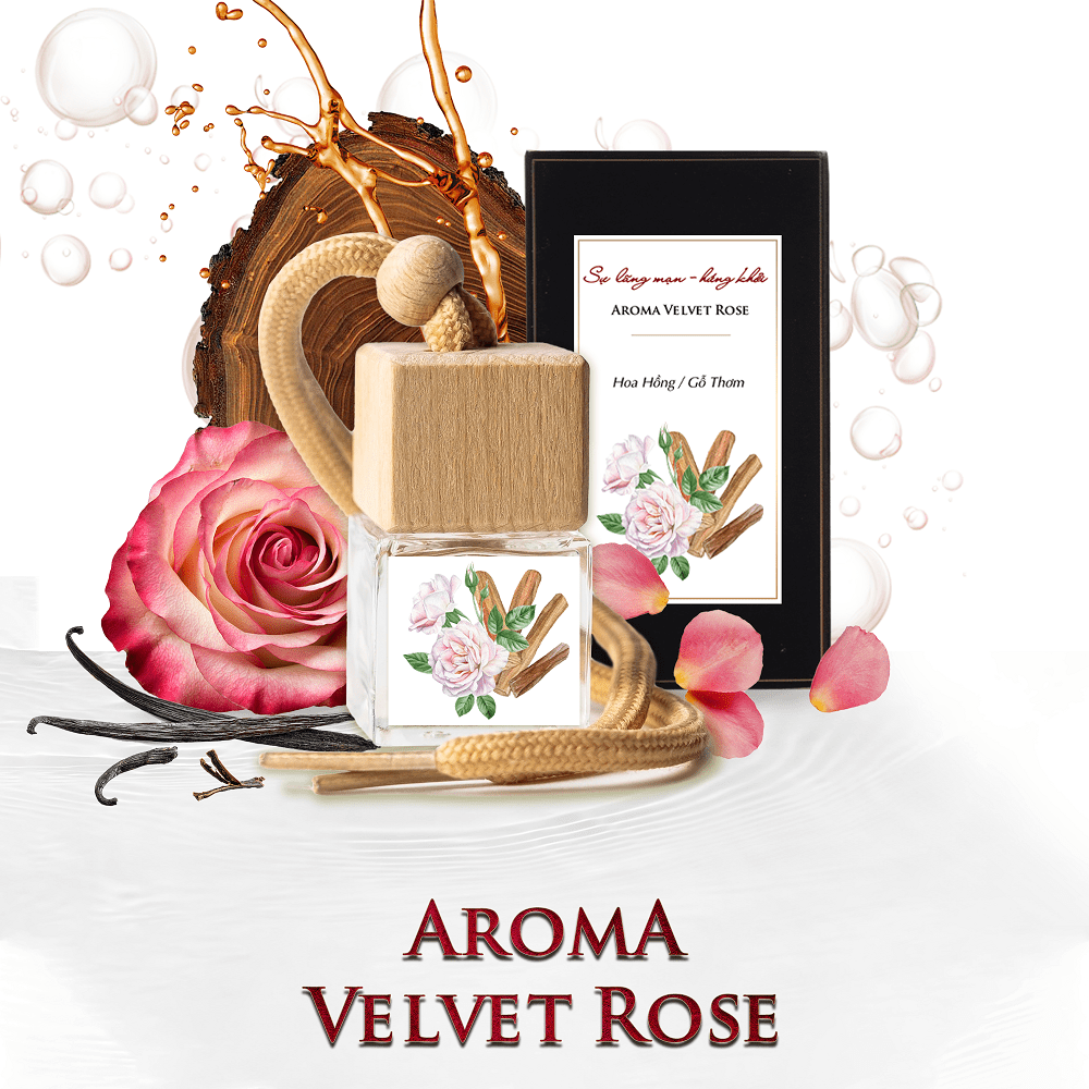 Aroma Velvet Rose - Tinh Dầu Treo Khuếch Tán Thiên Nhiên Pháp 10ml