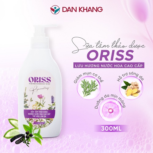 Sữa Tắm Thảo Dược Oriss Hương Nước Hoa Chăm Sóc Da Mịn Màng Dưỡng Ẩm Da 300ml