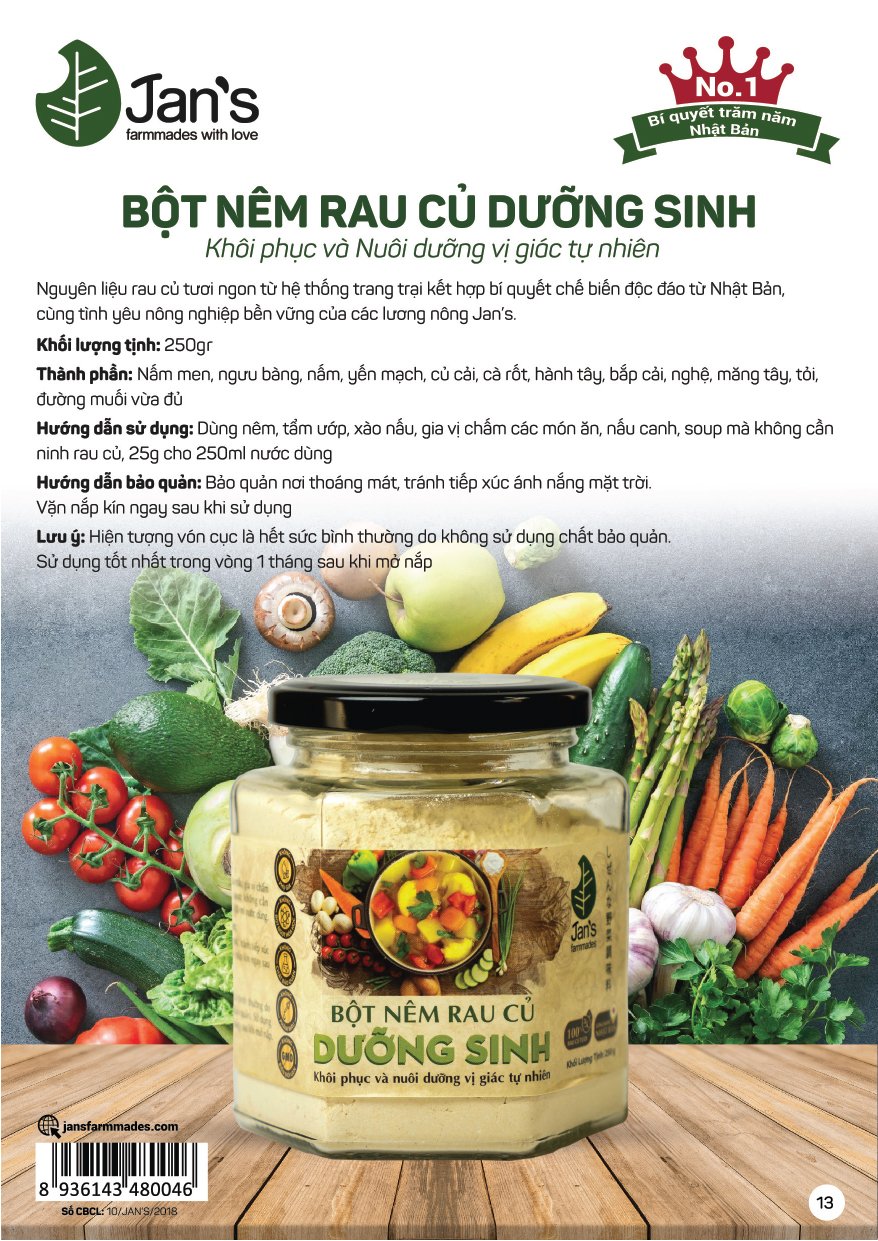 Bột Nêm Rau Củ Dưỡng Sinh Hũ 125gr