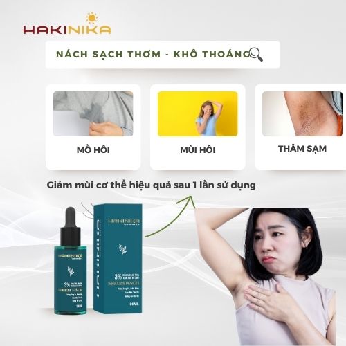 Serum Khử Mùi Hôi Nách, Serum Giảm Thâm Nách Hakinika 20ml - Giảm Thâm, Se Khít Lỗ Chân Lông, Khử Mùi Hiệu Quả, Thiên Nhiên