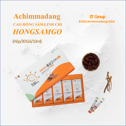 Cao Hồng Sâm Linh Chi Hongsamgo Stick Extract (Hộp/30 Gói/10ml) - Achimmadang