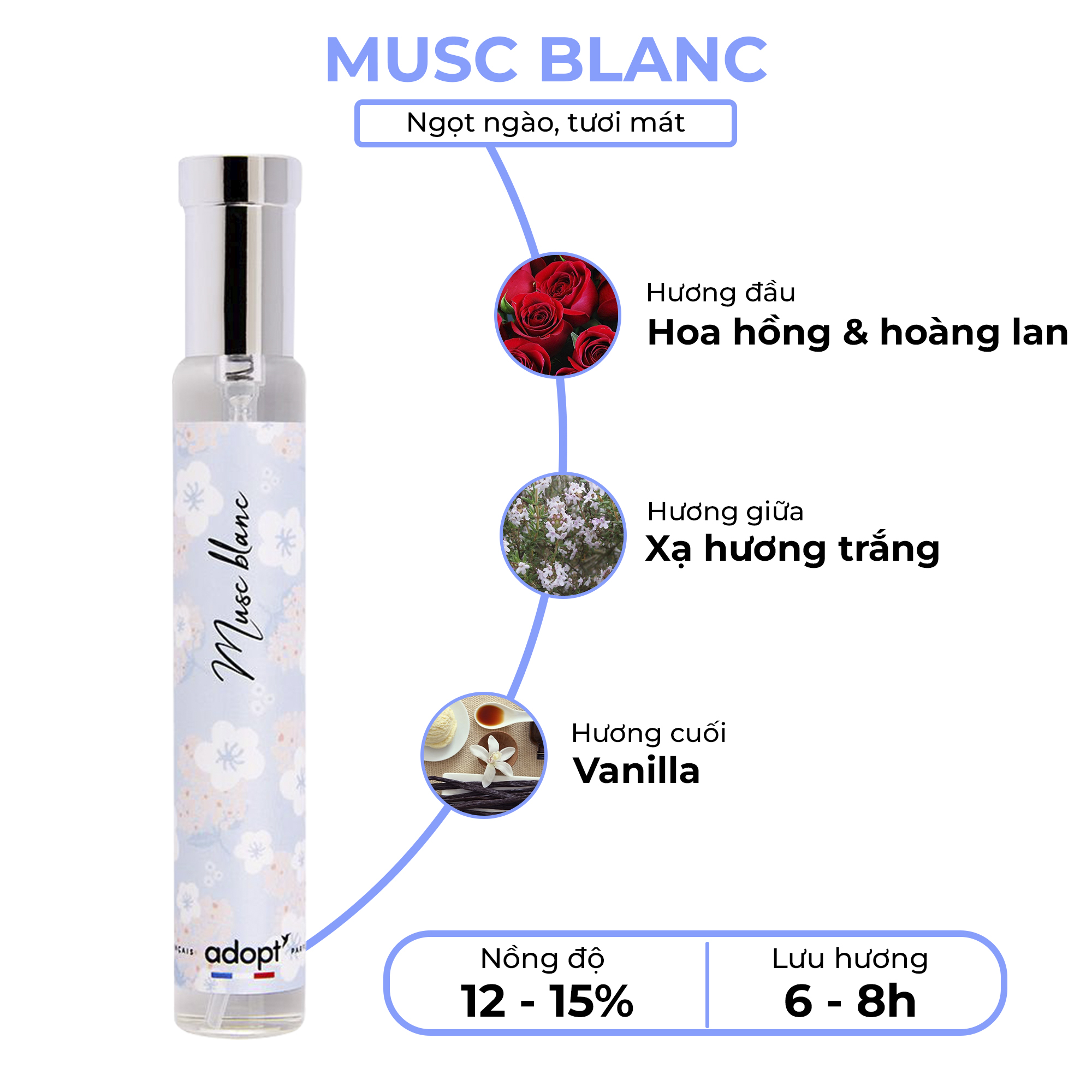 Nước Hoa Nữ Adopt EDP Chính Hãng Pháp Musc Blanc 30ML