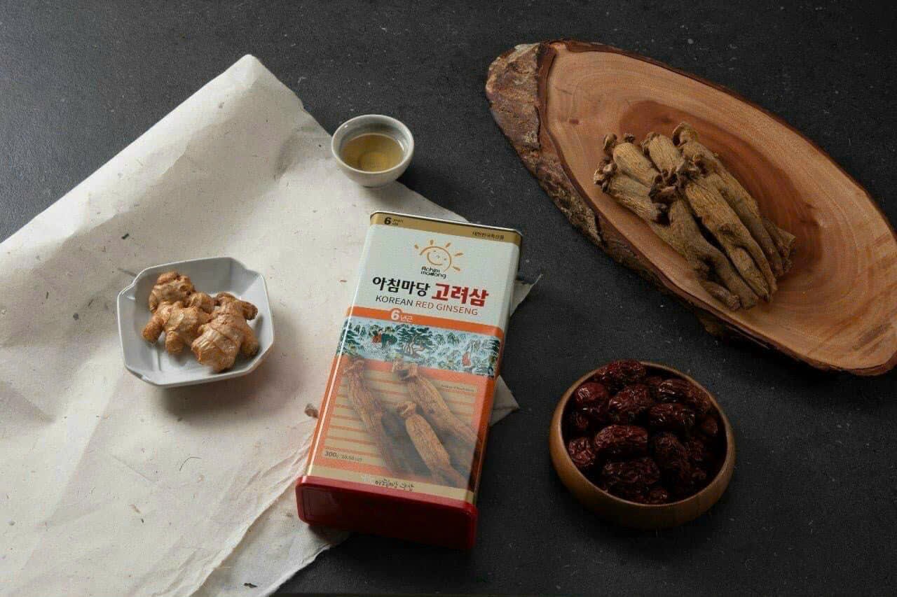 Hồng Sâm Củ Khô Hongsam (Hộp/300g/15 Củ) - Achimmadang Hàn Quốc